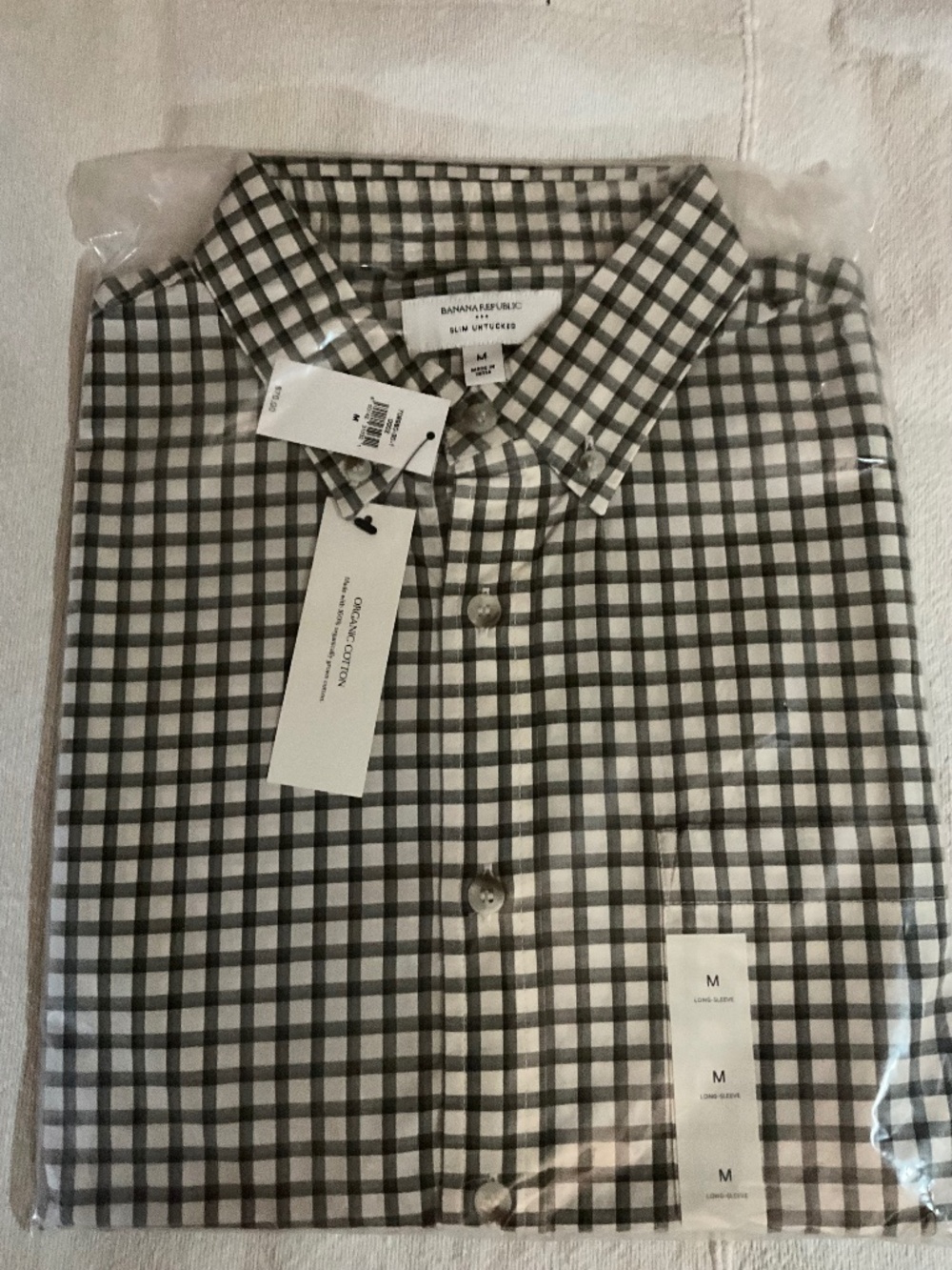 Banana Republic men’s plaid shirt, NIP
